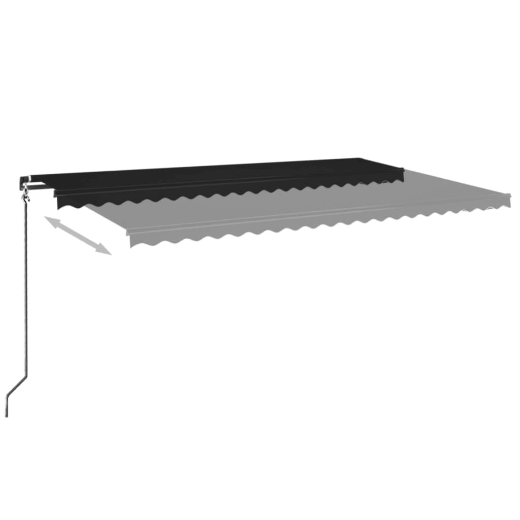 Manual Retractable Awning with LED 500x350 cm Anthracite