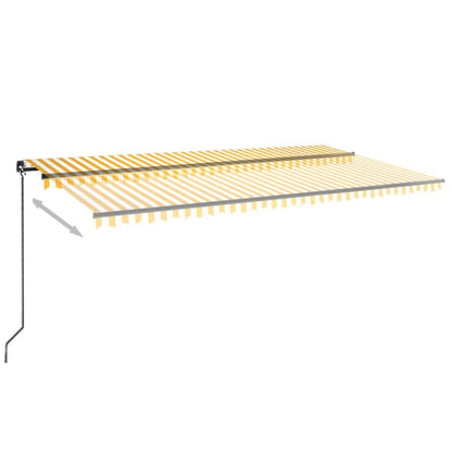 Manual Retractable Awning 600x350 cm Yellow and White