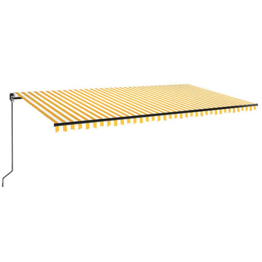 Manual Retractable Awning with LED 600x350 cm Yellow and White