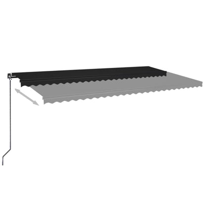 Manual Retractable Awning with LED 600x350 cm Anthracite