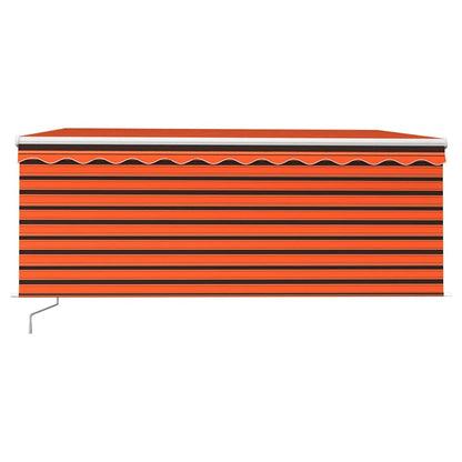 Manual Retractable Awning with Blind 3.5x2.5m Orange&Brown