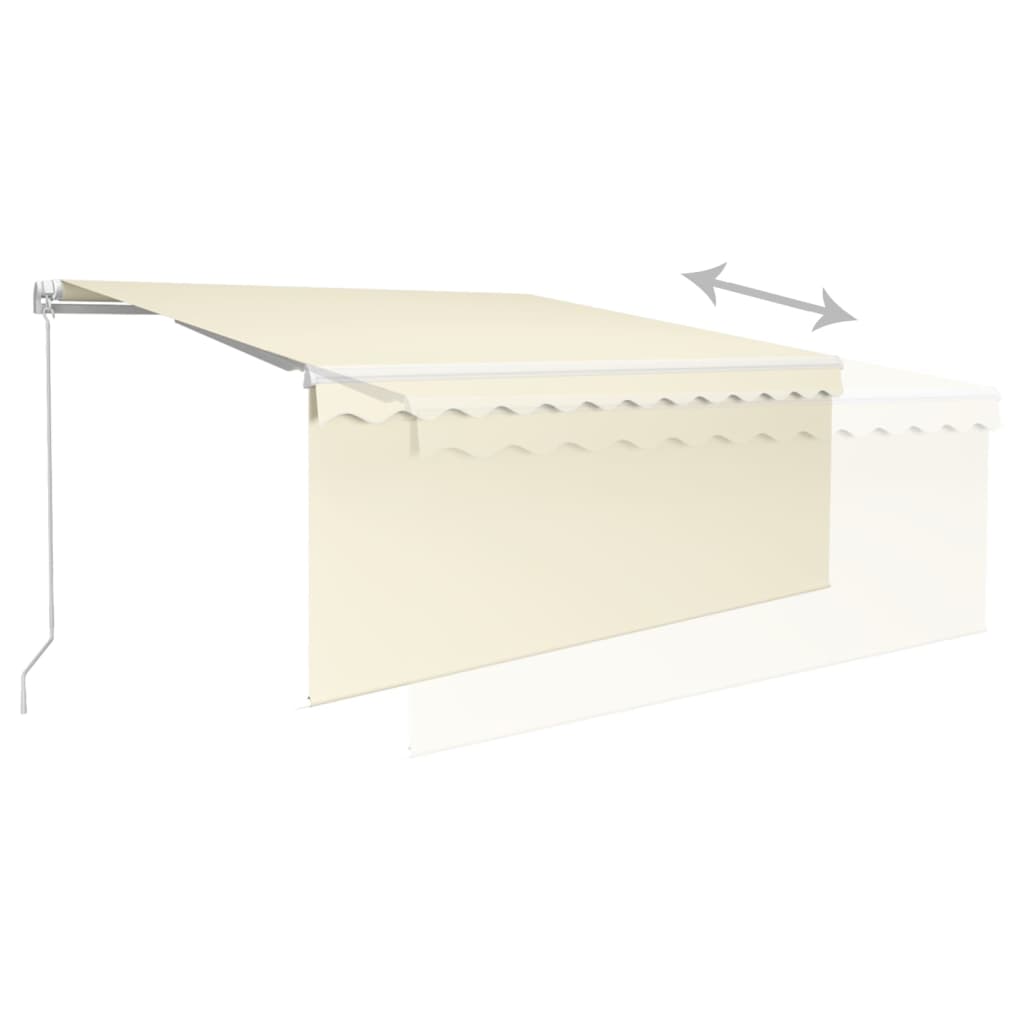 Manual Retractable Awning with Blind&LED 3.5x2.5m Cream