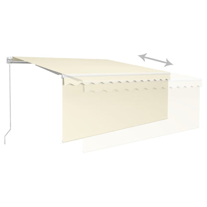 Manual Retractable Awning with Blind&LED 3.5x2.5m Cream