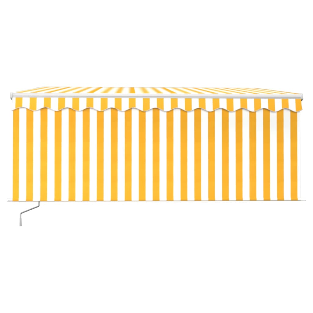 3069283 vidaXL Manual Retractable Awning with Blind&LED 3,5x2,5m Yellow&White (313200+313174+313282)