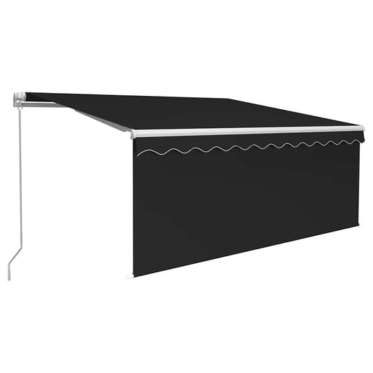 3069284 vidaXL Manual Retractable Awning with Blind&LED 3,5x2,5m Anthracite (313200+46848+313288)