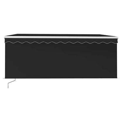 3069284 vidaXL Manual Retractable Awning with Blind&LED 3,5x2,5m Anthracite (313200+46848+313288)