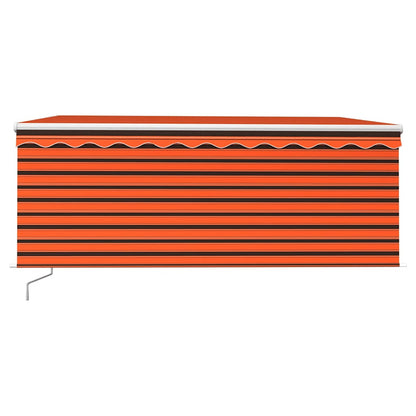 Manual Retractable Awning with Blind&LED 3.5x2.5m Orange&Brown
