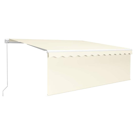 Manual Awning with Solar LED 4 x 3 m Cream 100% Polyester