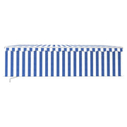 Manual Retractable Awning with Blind 5x3m Blue&White