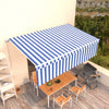 Manual Retractable Awning with Blind 5x3m Blue&White