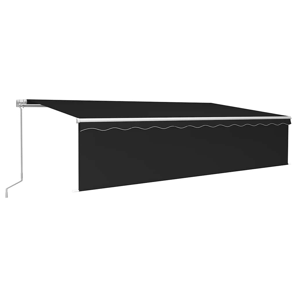 Manual Retractable Awning with Blind&LED 6x3m Anthracite