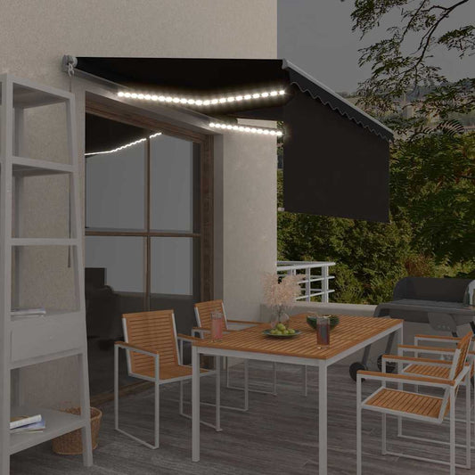 Manual Retractable Awning with Blind&LED 3x2,5m Anthracite