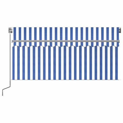 3069396 vidaXL Manual Retractable Awning with Blind 3,5x2,5m Blue&White (313230+46845+313270)