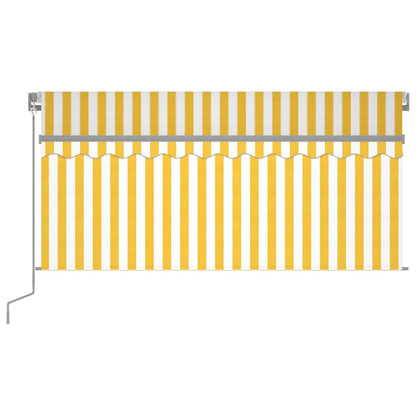 3069403 vidaXL Manual Retractable Awning with Blind&LED 3,5x2,5m Yellow&White (313240+313174+313282)