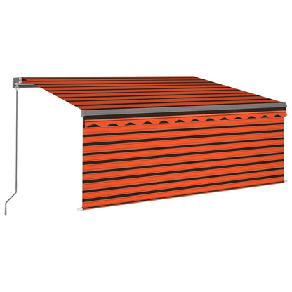 Manual Retractable Awning with Blind&LED 3.5x2.5m Orange&Brown