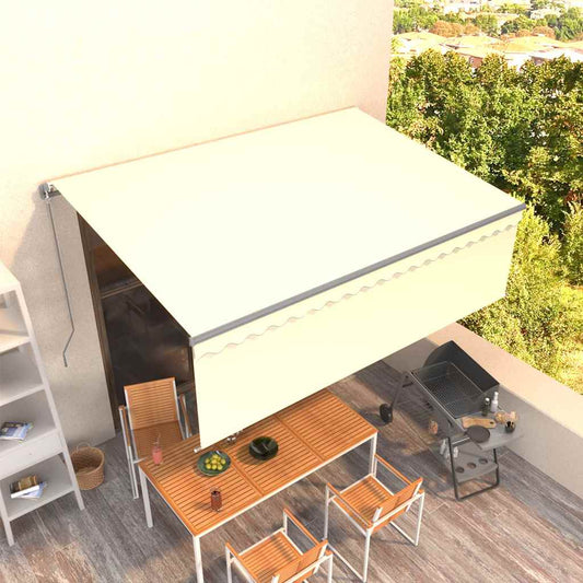 Manual Awning 4 x 3 m Cream 100% Polyester