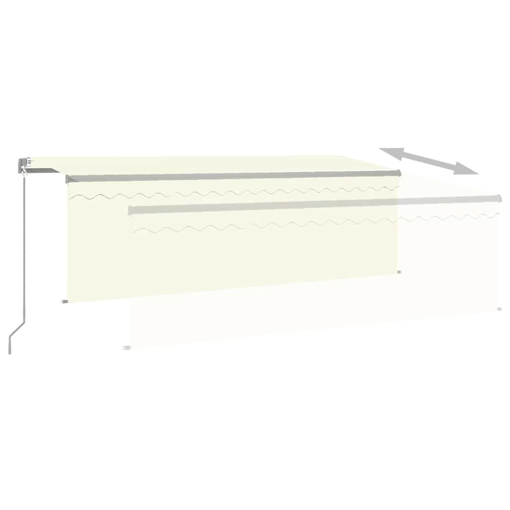 Manual Retractable Awning with Blind&LED 4x3m Cream