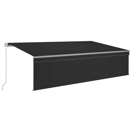 Manual Awning with Solar LED 5 x 3 m Anthracite 100% Polyester