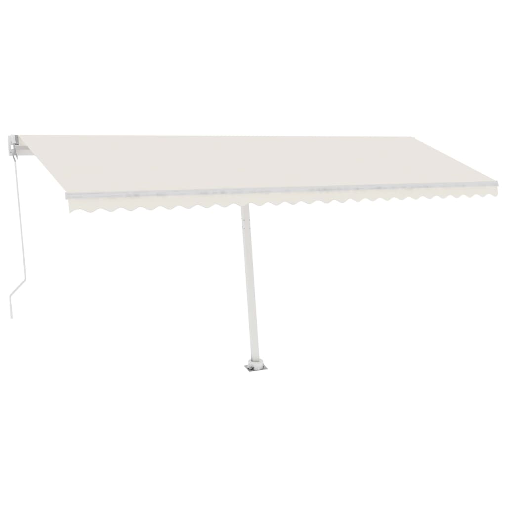 Manual Retractable Awning with LED 500x300 cm Cream