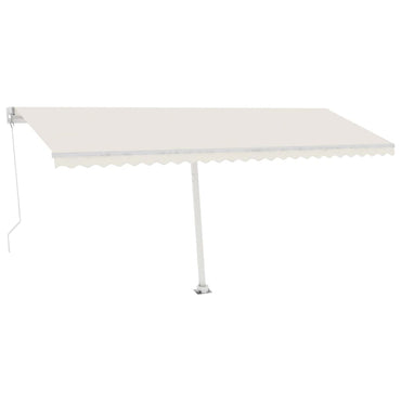 Manual Retractable Awning with LED 500x300 cm Cream