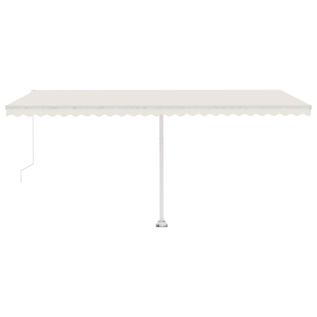 Manual Retractable Awning with LED 500x300 cm Cream