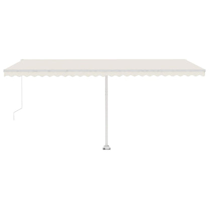 Manual Retractable Awning with LED 500x300 cm Cream