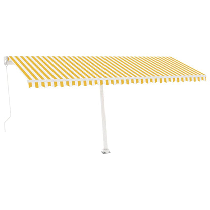 Manual Retractable Awning with LED 500x300 cm Yellow and White