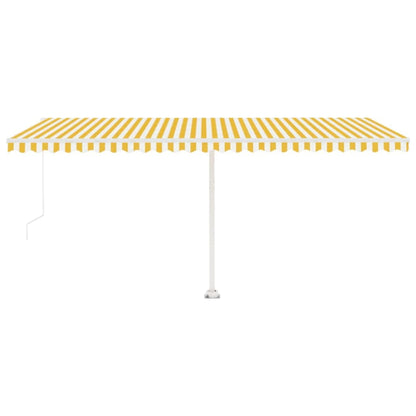 Manual Retractable Awning with LED 500x300 cm Yellow and White