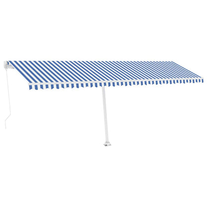 Freestanding Manual Retractable Awning 600x300 cm Blue/White