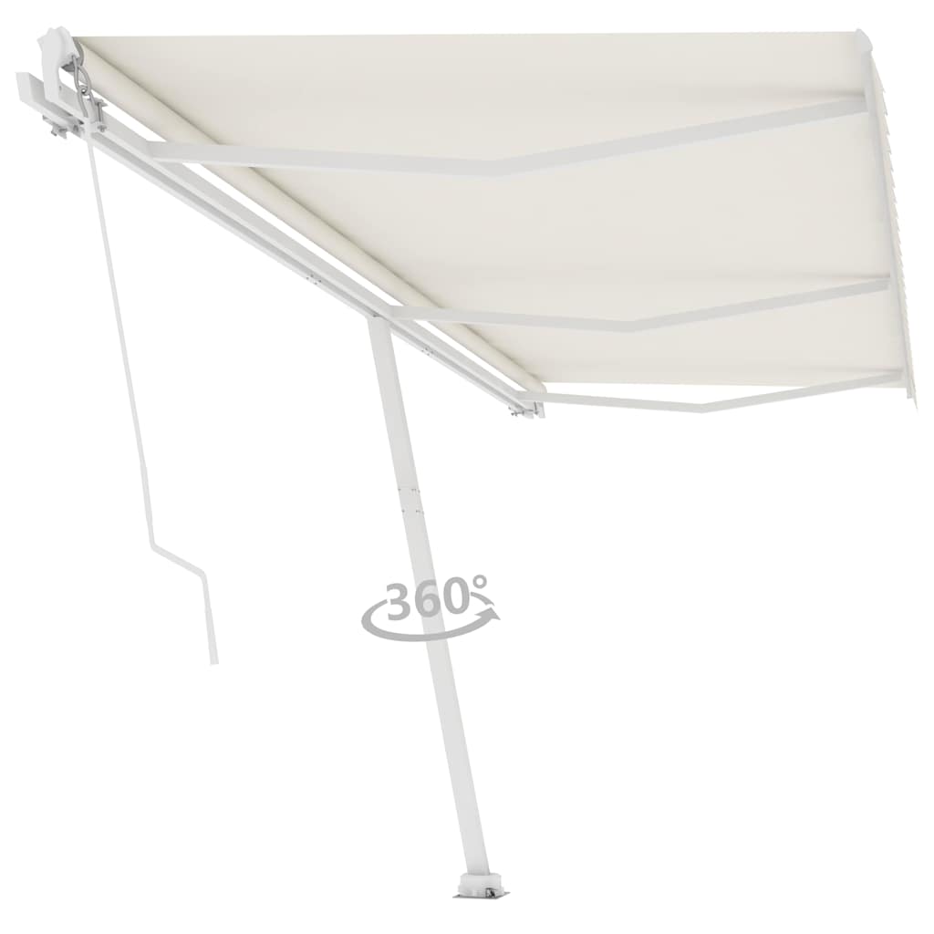 Freestanding Manual Retractable Awning 600x300 cm Cream