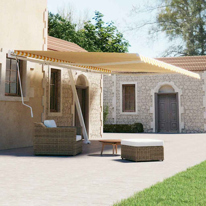Freestanding Manual Retractable Awning 600x300 cm Yellow/White