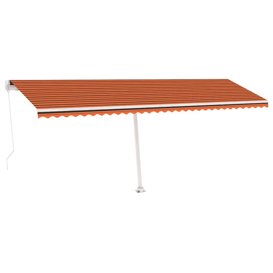 Freestanding Manual Retractable Awning 600x300 cm Orange/Brown