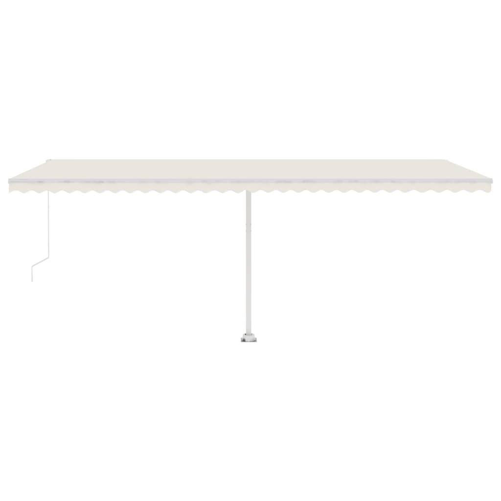 Manual Retractable Awning with LED 600x300 cm Cream