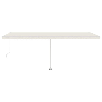 Manual Retractable Awning with LED 600x300 cm Cream