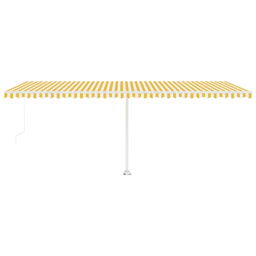 Manual Retractable Awning with LED 600x300 cm Yellow and White