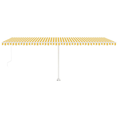 Manual Retractable Awning with LED 600x300 cm Yellow and White