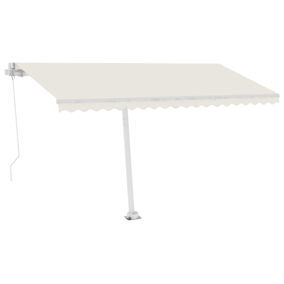 Freestanding Manual Retractable Awning 400x350 cm Cream