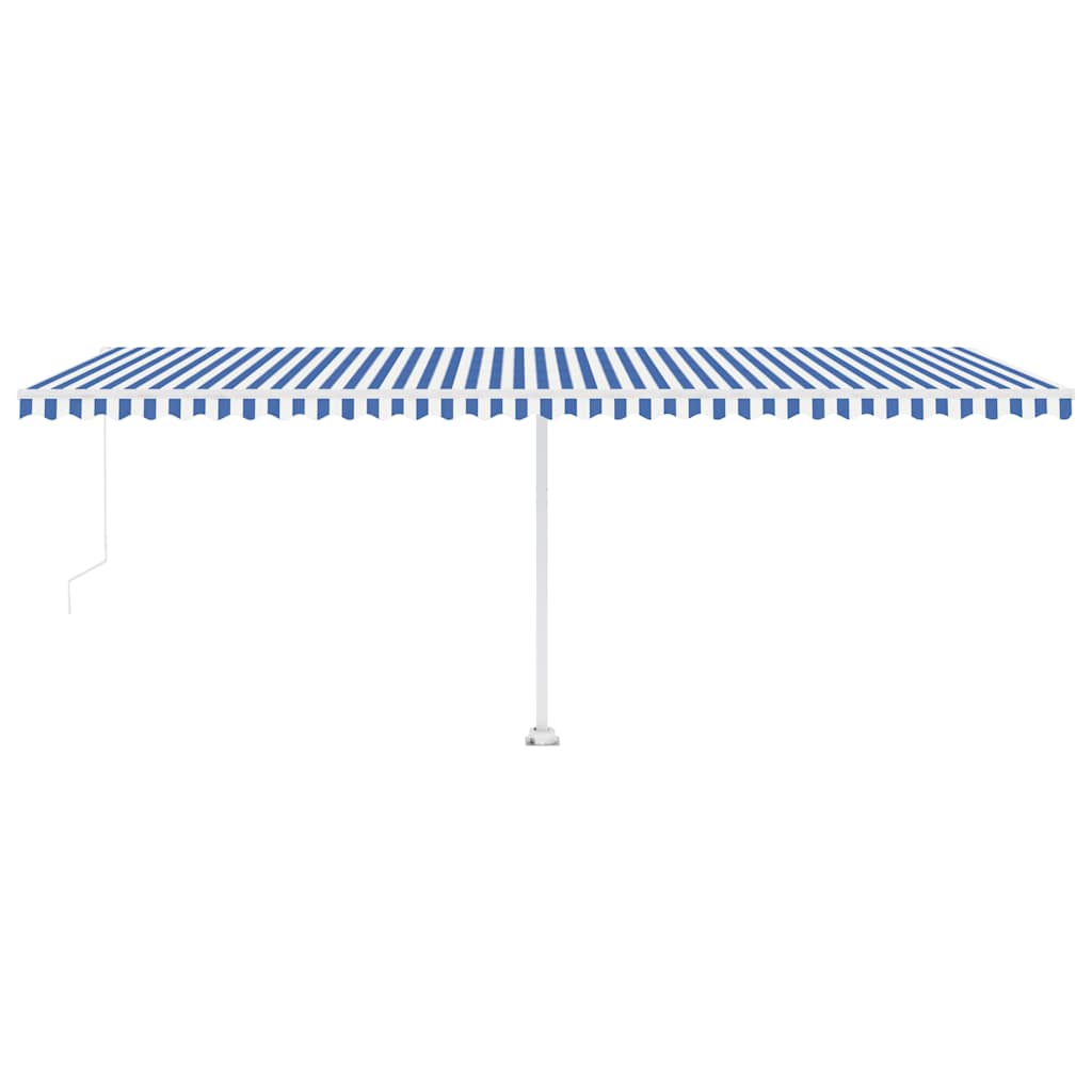 Manual Awning 6 x 3.5 m Blue and White Stripe 100% Polyester