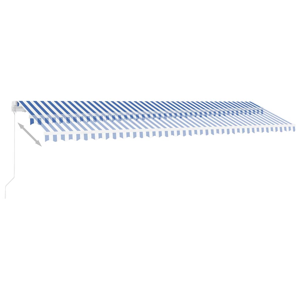 Manual Awning 6 x 3.5 m Blue and White Stripe 100% Polyester