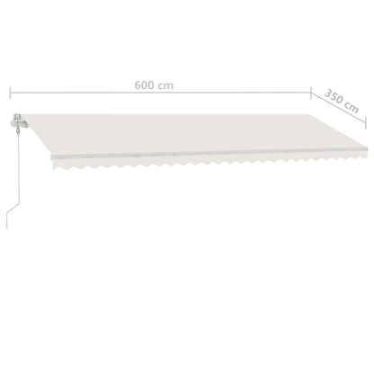 Manual Awning 6 x 3.5 m Cream 100% Polyester