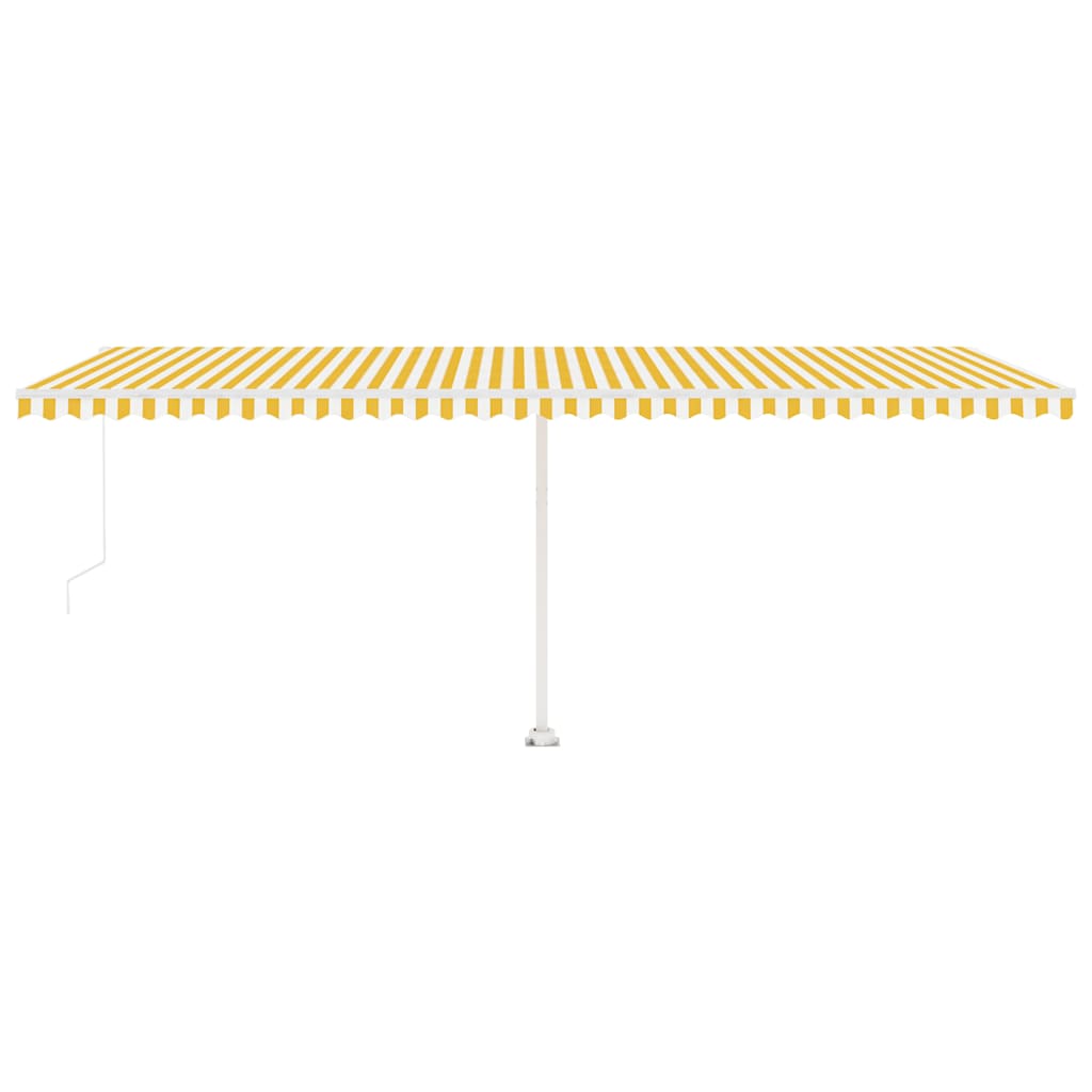 Manual Awning 6 x 3.5 m Yellow and White Stripe 100% Polyester