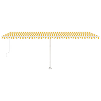 Manual Awning 6 x 3.5 m Yellow and White Stripe 100% Polyester