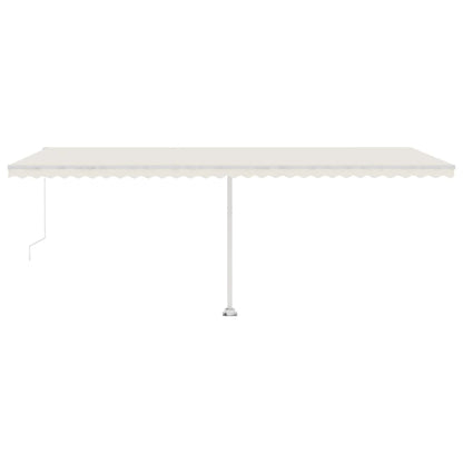 Manual Retractable Awning with LED 600x350 cm Cream