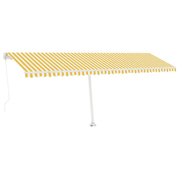 Manual Retractable Awning with LED 600x350 cm Yellow and White