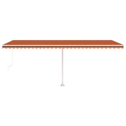 Manual Retractable Awning with LED 600x350 cm Orange and Brown