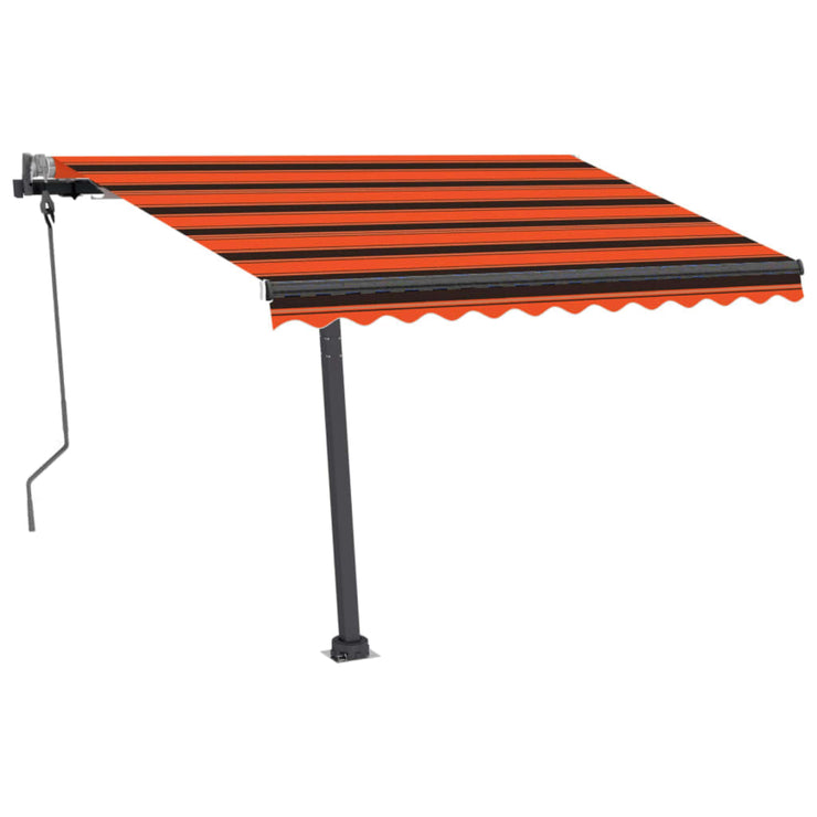 Freestanding Manual Retractable Awning 300x250 cm Orange/Brown