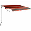 Freestanding Manual Retractable Awning 300x250 cm Orange/Brown