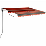 Freestanding Manual Retractable Awning 300x250 cm Orange/Brown