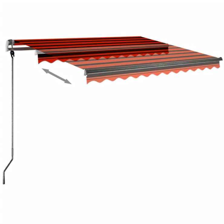Freestanding Manual Retractable Awning 300x250 cm Orange/Brown