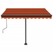 Freestanding Manual Retractable Awning 300x250 cm Orange/Brown